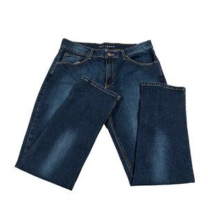 Mott &‎ Bow Straight Leg Boyfriend Jeans Size W31 L28 Mid Rise Indigo May Bleed